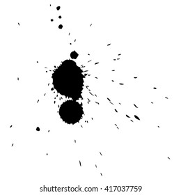 Vector artístico pintura negra mano hecho creativo tinta sucia húmeda o manchas de aceite silueta aislada en fondo blanco, metáfora al arte, grunge o grungo, decoración, educación diseño de símbolos abstracto