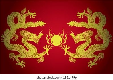 Vector of Artistic Chinese Dragon Pattern, for background design etc.