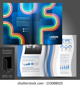 Vector artistic corporate identity template with color elements. EPS 10