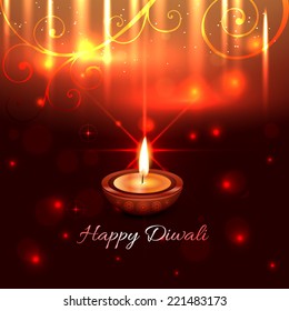 Vector artistic design of diwali diya