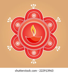 Fundo diwali diya artístico vetorial