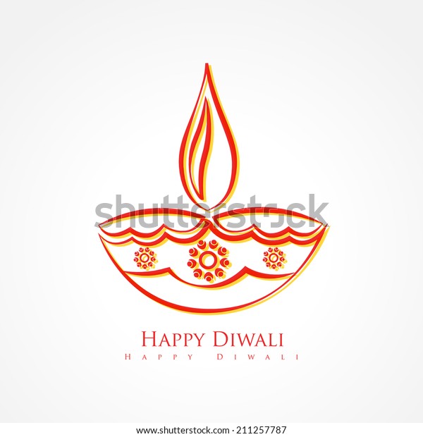 Vector Artistic Diwali Diya Isolated On Stock Vector (Royalty Free ...