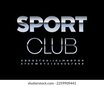 Club Deportivo Artístico Emblem. Plata de moda. Juego de letras y números de alfabeto de acero