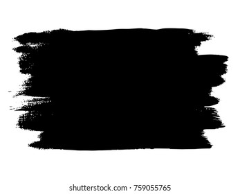 Pintura negra vectorial artística de mano libre, tinta o mano acrílica fondo de pincel creativo aislado en blanco como efecto de pulverización de arte grueso o grungo, educación elementos abstractos diseño de marco oscuro