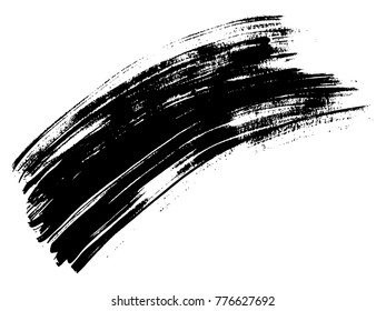Vektorkünstlerische Frische und schwarze Farbe, Tinte oder Acryl, handgefertigte kreative Pinselstrich-Hintergrund einzeln auf weiß als farbiger oder grungy-Art Spray-Effekt, abstrakte Bildabstrakte Elemente, dunkler Rahmen-Design