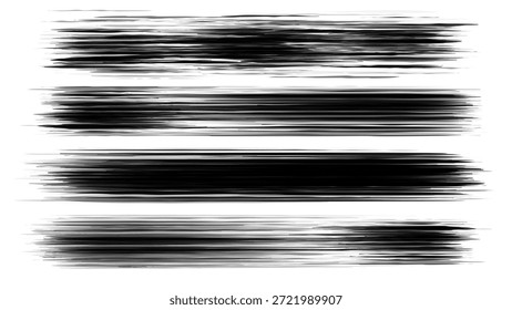 Vector Artistic Grunge Brush Strokes. Art Stains for Banners and Borders. Grunge Design Elements.
