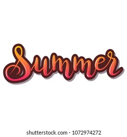 Vector artistic handwritten calligraphic word Summer. 