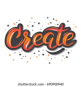 Vector artistic handwritten calligraphic word "Create".