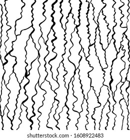 Vector artistic illustration. Abstract black curvy lines on white background.
