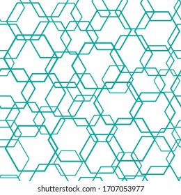 Vector artistic illustration. Abstract menthol polygons on white background. Seamless pattern.