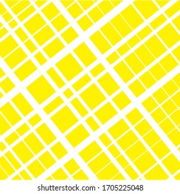 Ilustración artística vectorial. Líneas blancas abstractas sobre fondo amarillo.