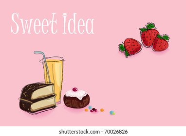 vector artistic illustration of desert