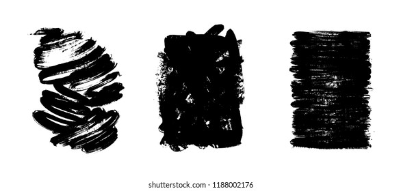 Vector artistic ink, watercolor brush strokes. Grunge paint texture. Abstarct stamp background. - stock vector