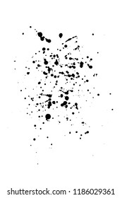 Vector artistic ink, watercolor splashes, ink blots. Black splatter. Grunge paint splotches.- stock vector
