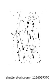 Vector artistic ink, watercolor splashes, ink blots. Black splatter. Grunge paint splotches.- stock vector