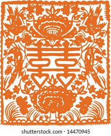 Vector of Artistic Pattern, Traditional Chinese Paper-cut