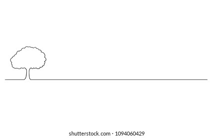 Vector artistic pen and ink drawing illustration of simple tree shape design element.