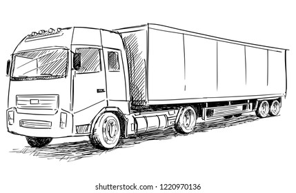 Similar Images, Stock Photos & Vectors of Semi-trailer truck. Black and