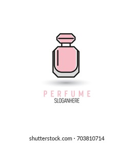 Vector artistic perfume sketch logo template