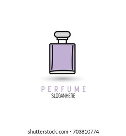 Vector artistic perfume sketch logo template