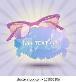 Vector artistic place for text with sunglasses