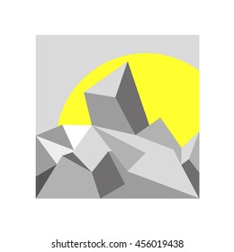 Vector artistic polygonal backdrop. Art color geometric shape isolated on white background. Flat polygon design illustration.