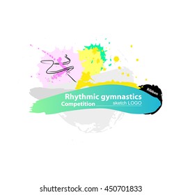 Vector artistic RG sport's inventory sketch template. Hand drawn brush stroke paint drops,sketching for graphic design, poster, banner, flayer, billboard, placard, card, competition. Art grange style.