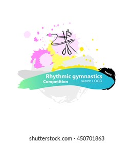 Vector artistic RG team sport's inventory sketch template. Hand drawn brush stroke paint drops,sketching for team, graphic design, poster, banner, flayer, placard, card, competition. Art grange style.