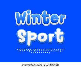 Signo artístico de Vector Winter Sport. Fuente brillante y juguetona. Conjunto de letras y números del alfabeto moderno