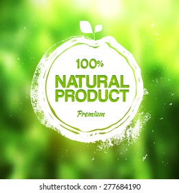 Vector artistic stamp label for Eco friendly product. Sketch elements. Natural food logo element. Sketch food and drink sticker. Farm offer.