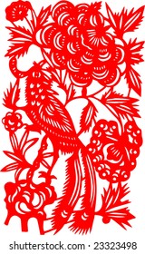Vector of Artistic Traditional Chinese Phoenix Pattern