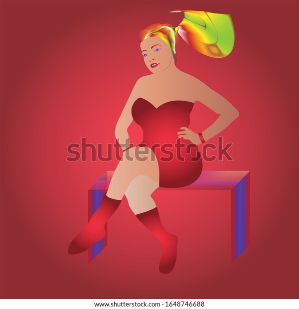 Vector Artwork Beautiful Lady Red Dress Stock Vector Royalty Free 1648746688 Shutterstock 