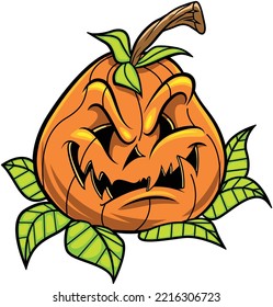 vector artwork of a carved pumpkin