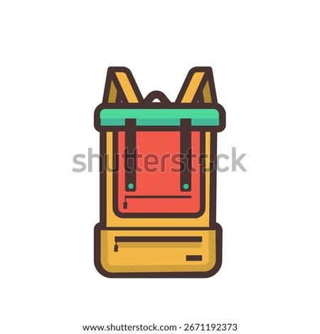 Vector artwork of casual outdoor rucksack travel bag