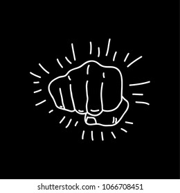 Vector artwork of closed punching fist
