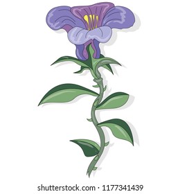 Vector artwork of coloring page for adult. Fantasy flower illustration.