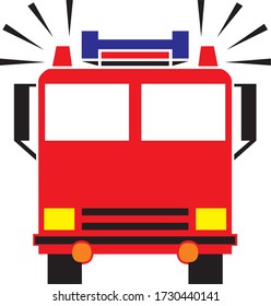 vector artwork of firetruck for symbols