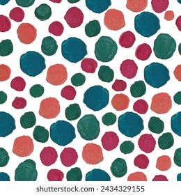 Vector artwork with hand painted jolly-themed polka dots.