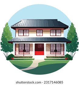 Vector Artwork Highlighting a Planned Residential Development with Houses and Lots