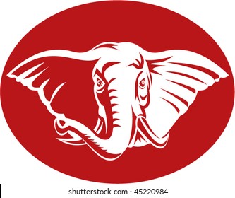 vector artwork illustration of a head of an african elephant