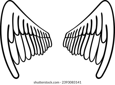 Vector artwork illustration wings design