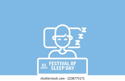 vector artwork named world sleep festival day of a man sleeping in white on a light blue background
