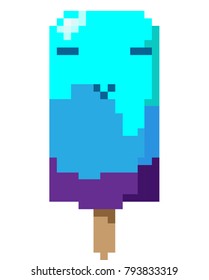 vector artwork in pixel style art. ice cream