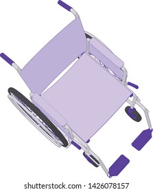 vector artwork of a Self Propelled Wheelchair angle 26