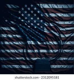 Vector artwork showcasing a somber tombstone, encapsulating the spirit of America's past.