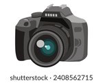 vector artwork of  a  Single-lens reflex camera