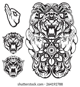 vector artwork of tiger ornament illustration