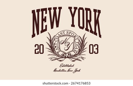 Vector Artwork In Varsity Style, Perfect For T-shirts And Sweatshirts