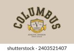 Vector artwork in varsity vintage style, perfect for t-shirts and sweatshirts.