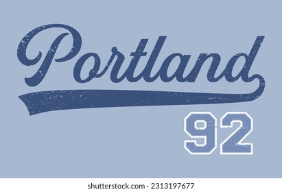 Vector artwork in varsity vintage style. Texture is removable